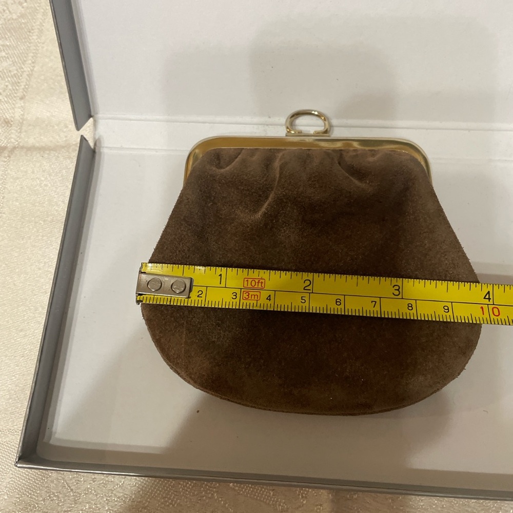 Vintage Neiman Marcus Suede Kiss Lock Coin Purse Made in Italy Rare - Picture 5 of 6